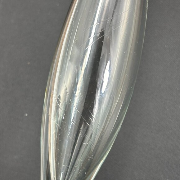 Vintage Glass Duck Bud Vase Clear Handblown Etched Glass Bird Figurine Vase - Picture 14 of 16